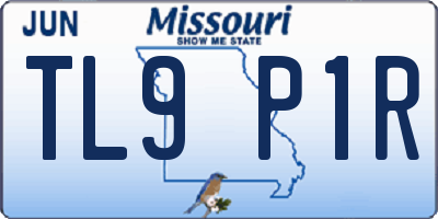 MO license plate TL9P1R