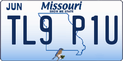 MO license plate TL9P1U