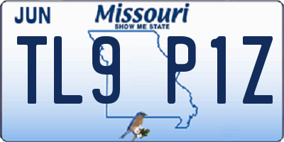 MO license plate TL9P1Z