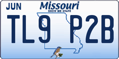MO license plate TL9P2B