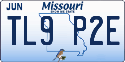 MO license plate TL9P2E