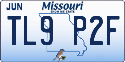 MO license plate TL9P2F