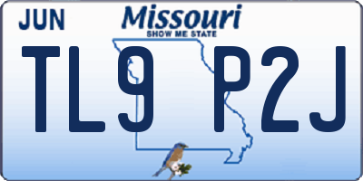MO license plate TL9P2J