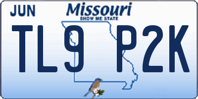 MO license plate TL9P2K