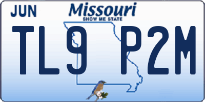MO license plate TL9P2M