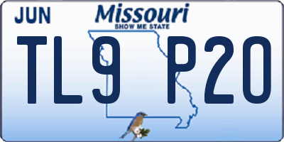 MO license plate TL9P2O
