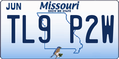 MO license plate TL9P2W