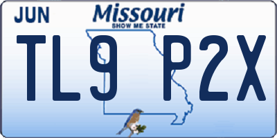 MO license plate TL9P2X