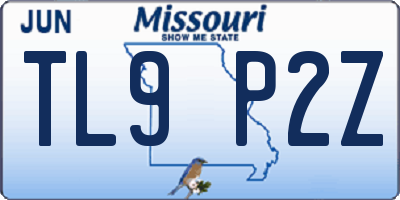 MO license plate TL9P2Z