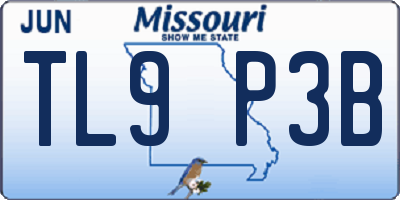 MO license plate TL9P3B
