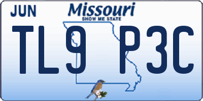 MO license plate TL9P3C