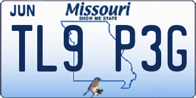 MO license plate TL9P3G