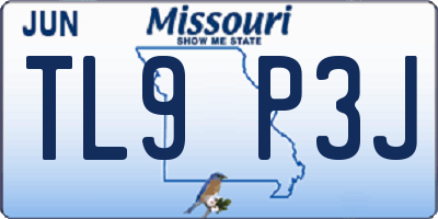 MO license plate TL9P3J