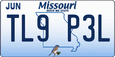 MO license plate TL9P3L