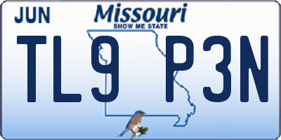 MO license plate TL9P3N