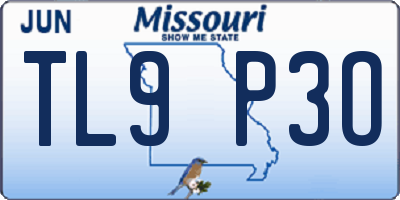 MO license plate TL9P3O