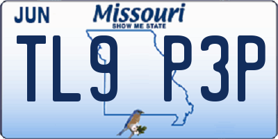 MO license plate TL9P3P