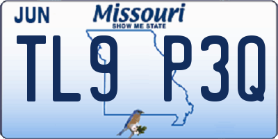 MO license plate TL9P3Q