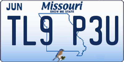 MO license plate TL9P3U