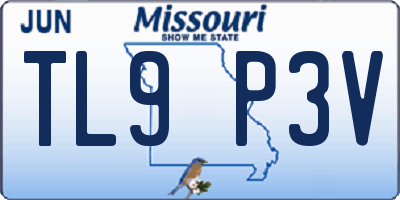 MO license plate TL9P3V