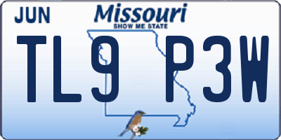 MO license plate TL9P3W