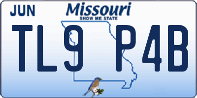 MO license plate TL9P4B