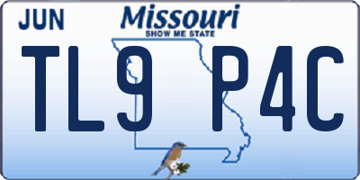 MO license plate TL9P4C