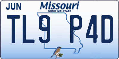 MO license plate TL9P4D