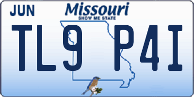 MO license plate TL9P4I
