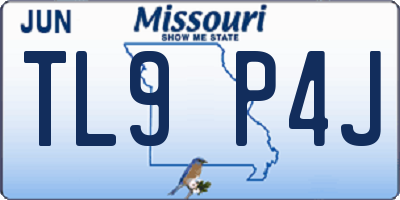 MO license plate TL9P4J
