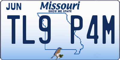 MO license plate TL9P4M