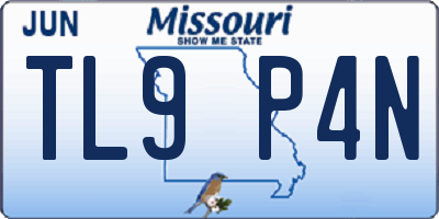 MO license plate TL9P4N