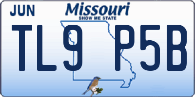 MO license plate TL9P5B