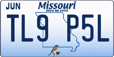 MO license plate TL9P5L