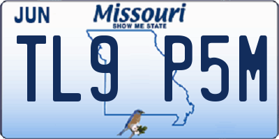 MO license plate TL9P5M