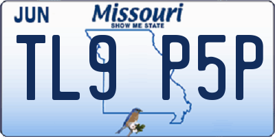 MO license plate TL9P5P
