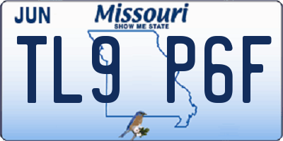 MO license plate TL9P6F