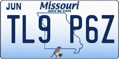 MO license plate TL9P6Z