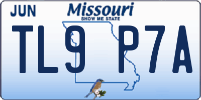 MO license plate TL9P7A