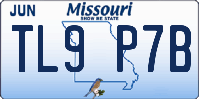 MO license plate TL9P7B