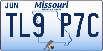 MO license plate TL9P7C