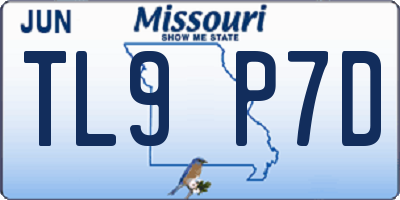 MO license plate TL9P7D