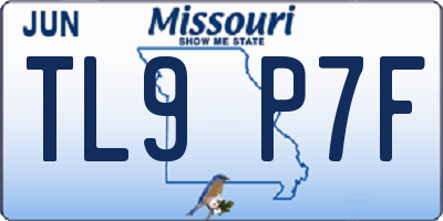 MO license plate TL9P7F
