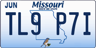 MO license plate TL9P7I