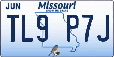 MO license plate TL9P7J