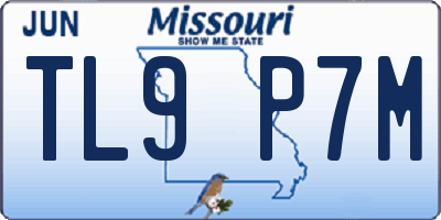 MO license plate TL9P7M