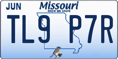 MO license plate TL9P7R