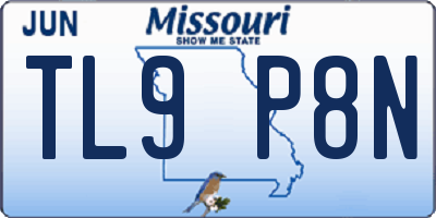 MO license plate TL9P8N