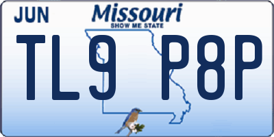 MO license plate TL9P8P