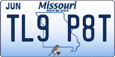 MO license plate TL9P8T